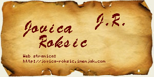 Jovica Roksić vizit kartica